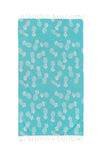 Load image into Gallery viewer, Pineapple Mint Beach Bath Turkish Towel - Silk Dervish, Turkish Cotton Towel
