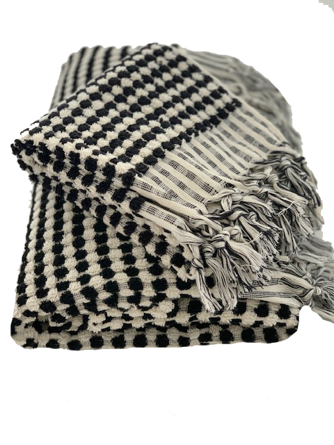 Pompom Turkish Bath Terry Towel Black Silk Dervish Turkish Cotton Towels