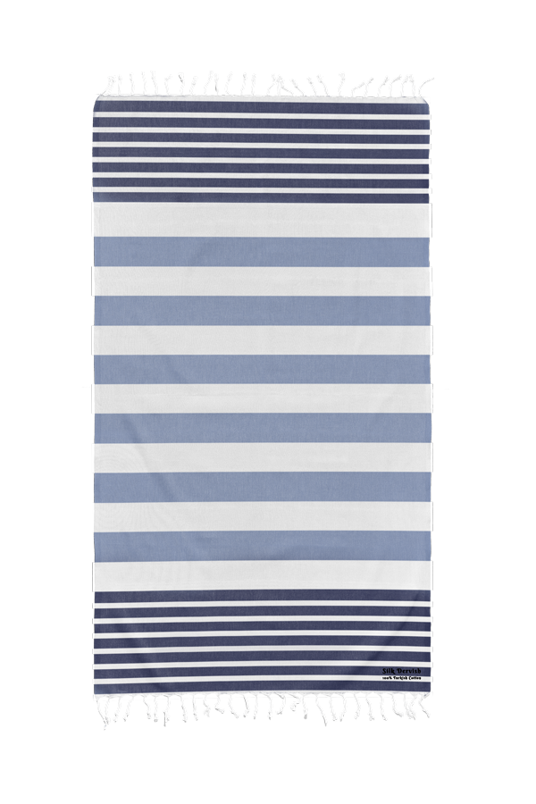 Sailor Ice Blue Beach Bath Turkish Towel - Silk Dervish, Turkish Cotton Towel