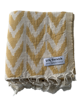 Load image into Gallery viewer, Vava Turkish Towel Mustard Silk Dervish Turkish Cotton Towels
