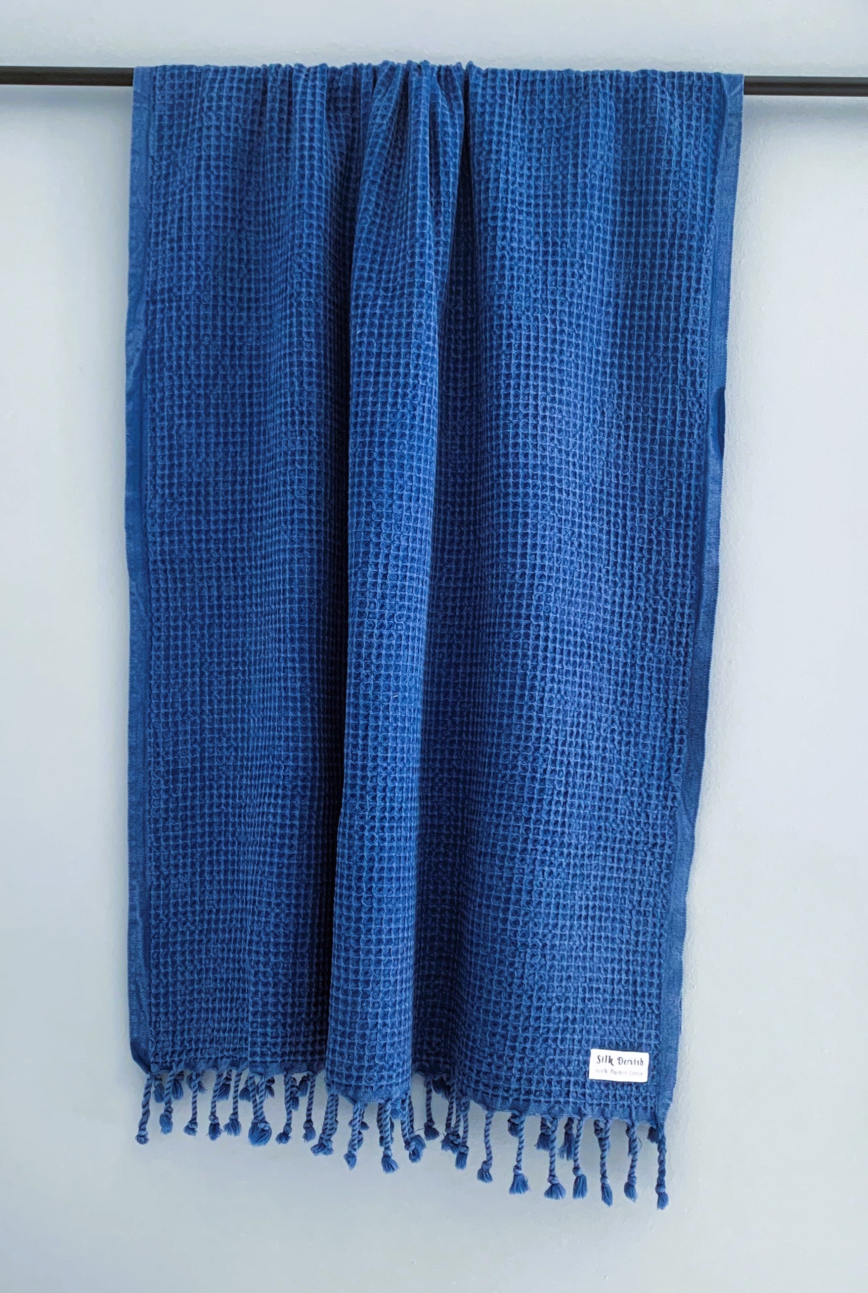 Waffle Turkish Towel Blue Silk Dervish Turkish Cotton Towels